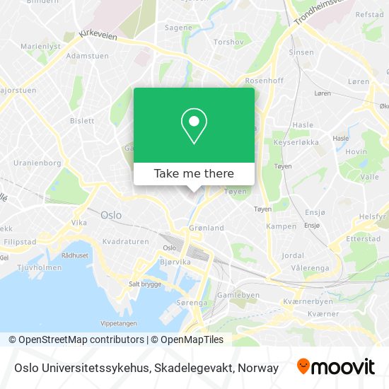 Oslo Universitetssykehus, Skadelegevakt map