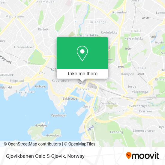 Gjøvikbanen Oslo S-Gjøvik map