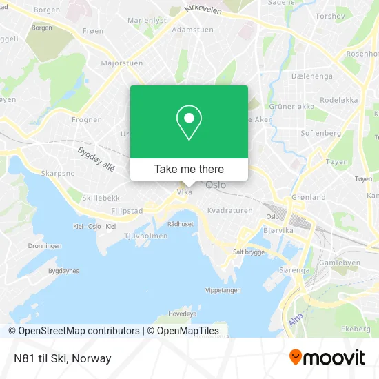 N81 til Ski map