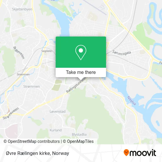 Øvre Rælingen kirke map