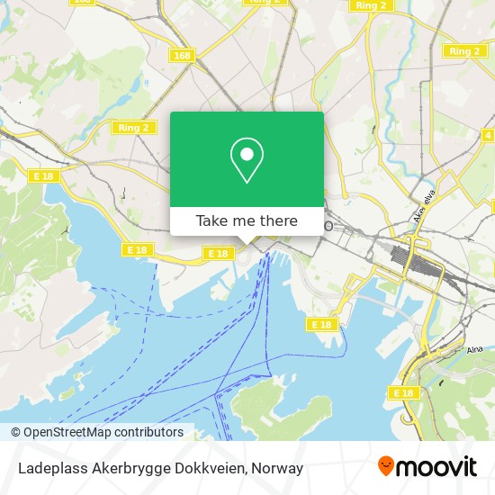 Ladeplass Akerbrygge Dokkveien map