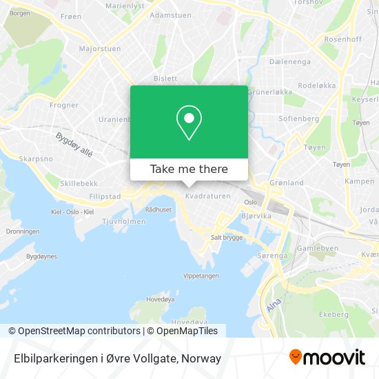 Elbilparkeringen i Øvre Vollgate map
