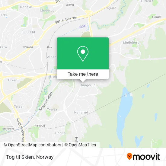 Tog til Skien map