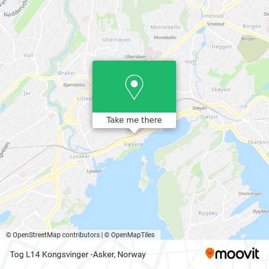 Tog L14 Kongsvinger -Asker map