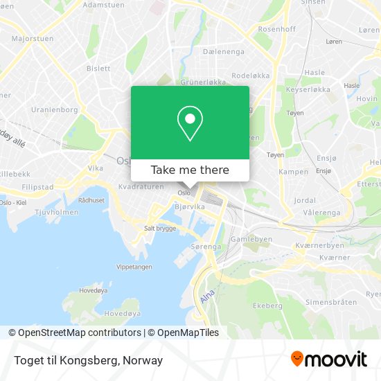 Toget til Kongsberg map