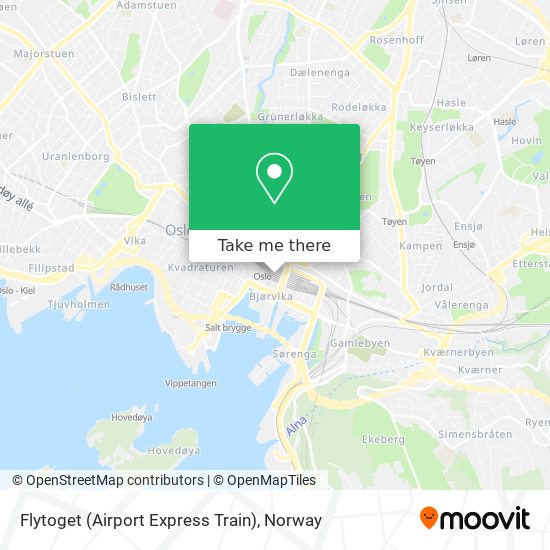 Flytoget (Airport Express Train) map
