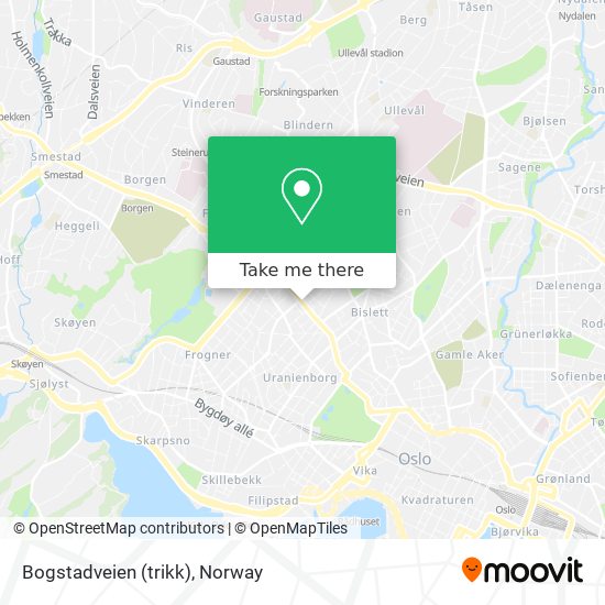 Bogstadveien (trikk) map