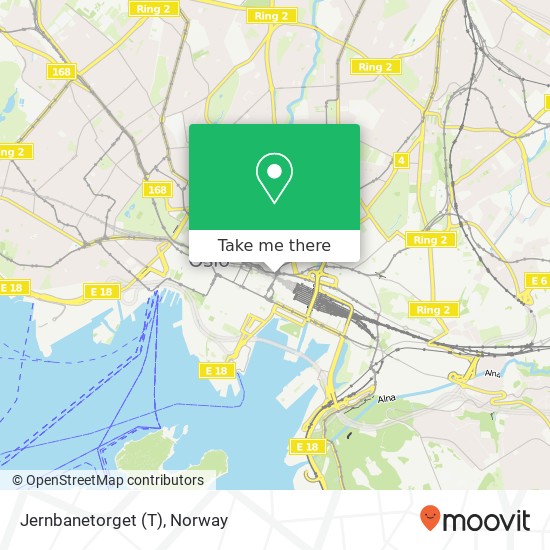 Jernbanetorget (T) map