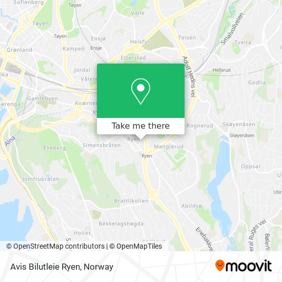 Avis Bilutleie Ryen map