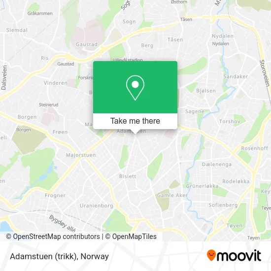 Adamstuen (trikk) map