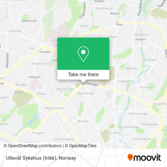 Ullevål Sykehus (trikk) map