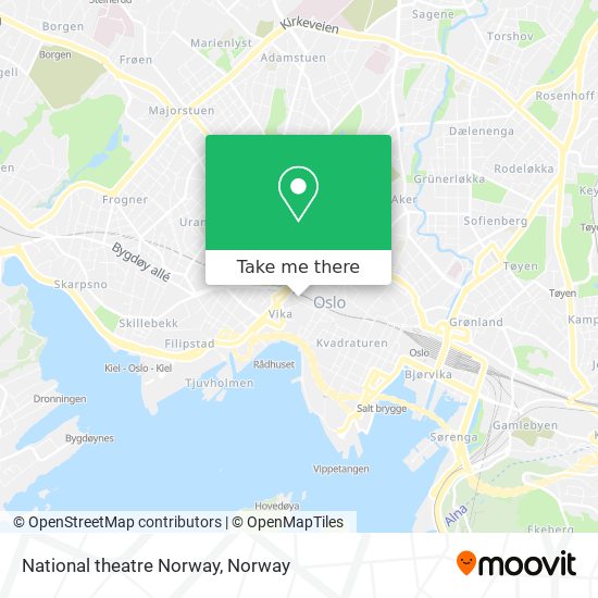 National theatre Norway map