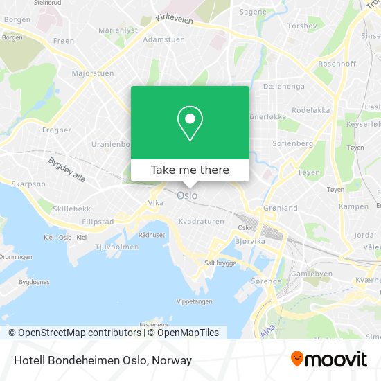 Hotell Bondeheimen Oslo map