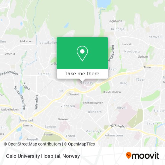 Oslo University Hospital map