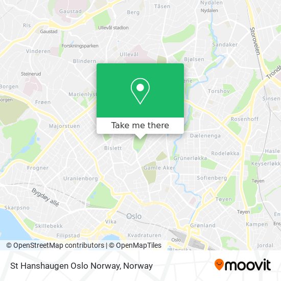 St Hanshaugen Oslo Norway map