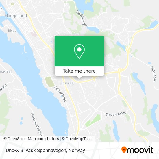 Uno-X Bilvask Spannavegen map