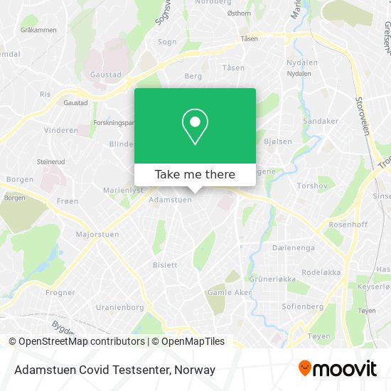 Adamstuen Covid Testsenter map