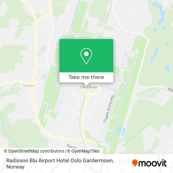 Radisson Blu Airport Hotel Oslo Gardermoen map