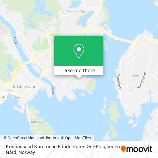 Kristiansand Kommune Fritidsetaten Øst-Roligheden Gård map