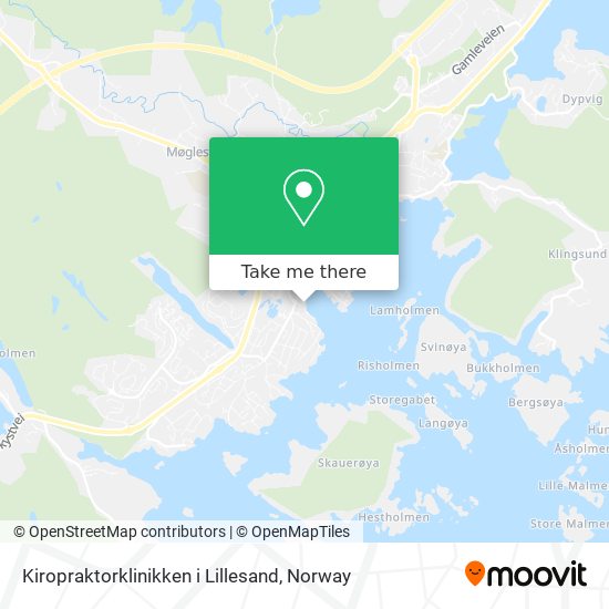 Kiropraktorklinikken i Lillesand map