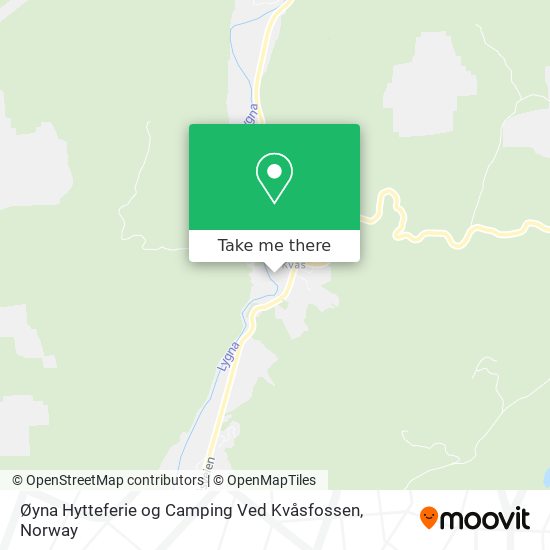 Øyna Hytteferie og Camping Ved Kvåsfossen map