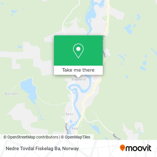 Nedre Tovdal Fiskelag Ba map