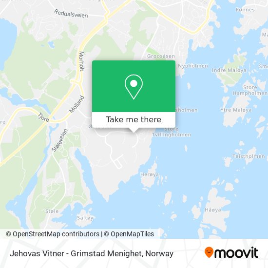 Jehovas Vitner - Grimstad Menighet map