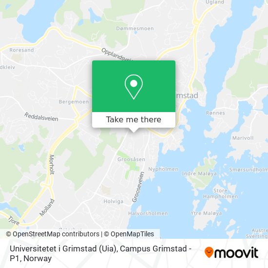Universitetet i Grimstad (Uia), Campus Grimstad - P1 map