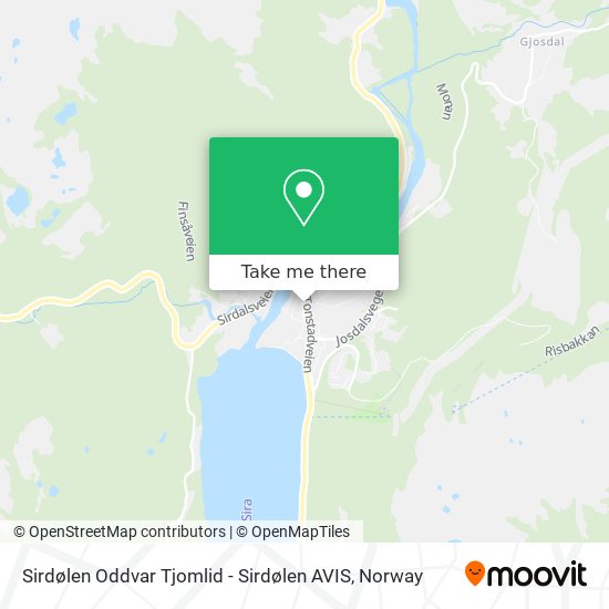 Sirdølen Oddvar Tjomlid - Sirdølen AVIS map