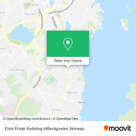 Elvis Frisør Avdeling Hillevågveien map