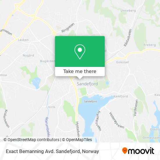 Exact Bemanning Avd. Sandefjord map