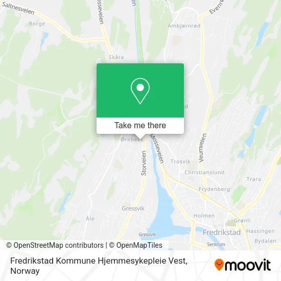 Fredrikstad Kommune Hjemmesykepleie Vest map