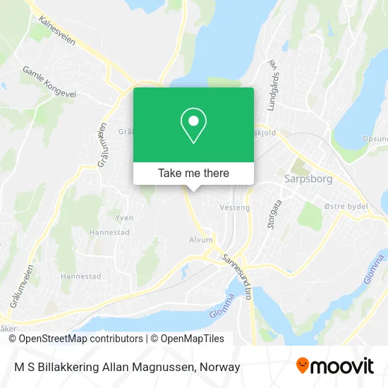 M S Billakkering Allan Magnussen map