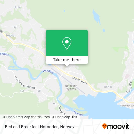 Bed and Breakfast Notodden map