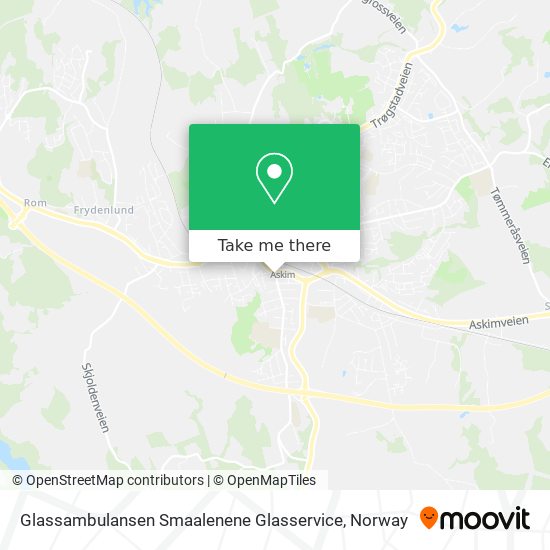 Glassambulansen Smaalenene Glasservice map