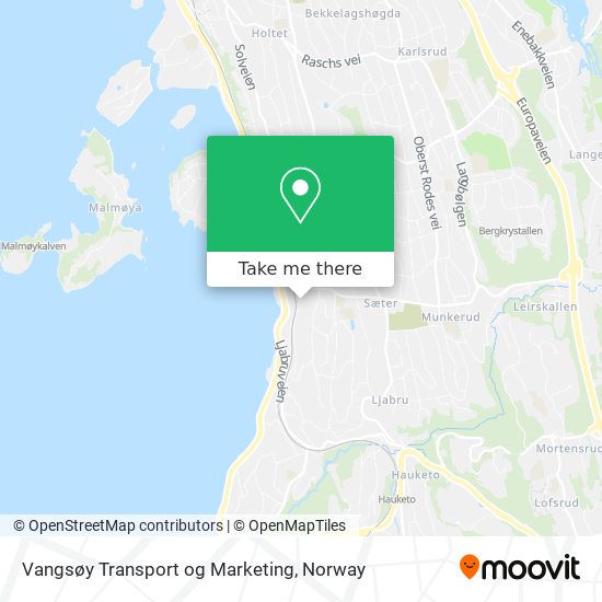 Vangsøy Transport og Marketing map