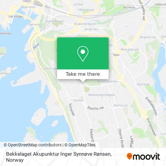 Bekkelaget Akupunktur Inger Synnøve Rønsen map