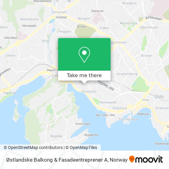 Østlandske Balkong & Fasadeentreprenør A map