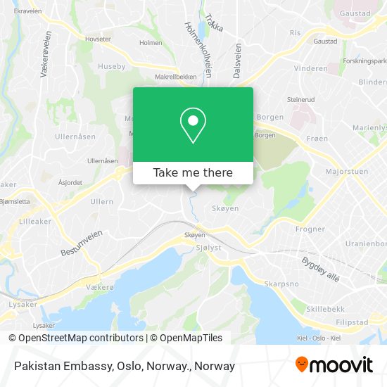 Pakistan Embassy, Oslo, Norway. map