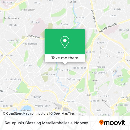 Returpunkt Glass og Metallemballasje map