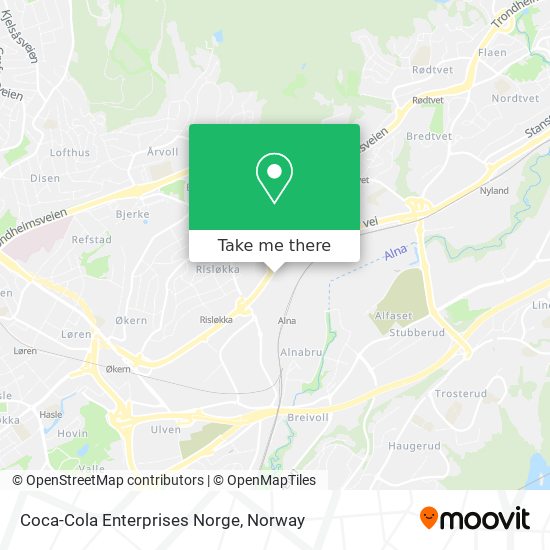 Coca-Cola Enterprises Norge map