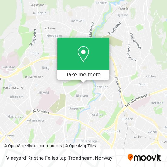 Vineyard Kristne Felleskap Trondheim map