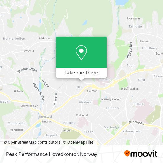 Peak Performance Hovedkontor map