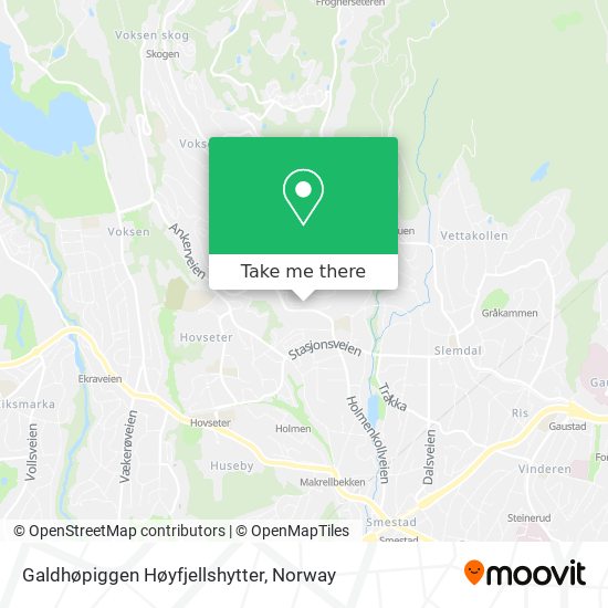Galdhøpiggen Høyfjellshytter map