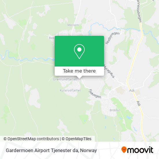 Gardermoen Airport Tjenester da map