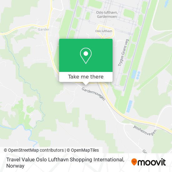 Travel Value Oslo Lufthavn Shopping International map