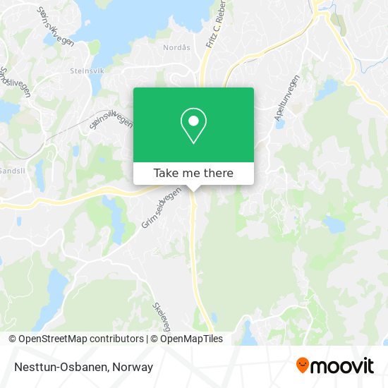 Nesttun-Osbanen map