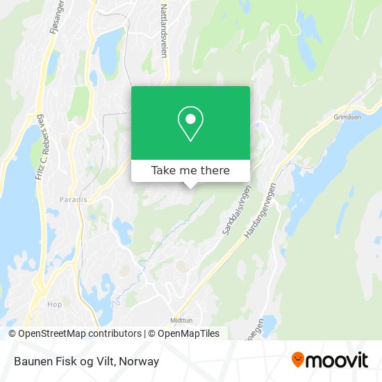 Baunen Fisk og Vilt map