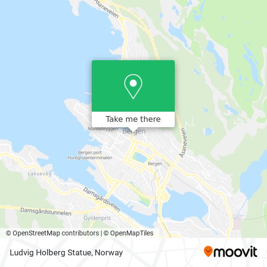Ludvig Holberg Statue map