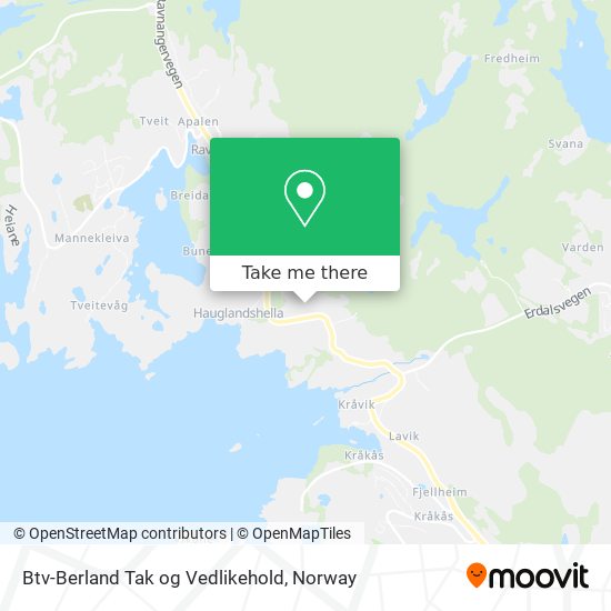 Btv-Berland Tak og Vedlikehold map